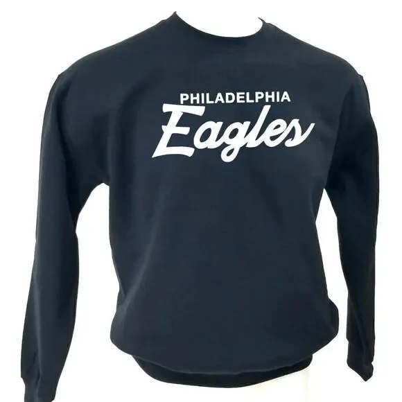 Philadelphia Eagles NFL Double Script Retro Logo Pullover Crewneck, Sweatshirt - Picture 2 of 5
